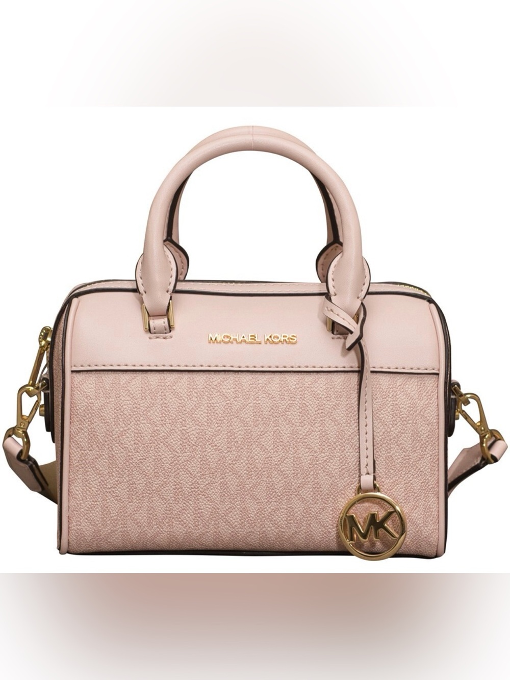Michael Kors Pale Pink Satchel with Gold Logo Charm
